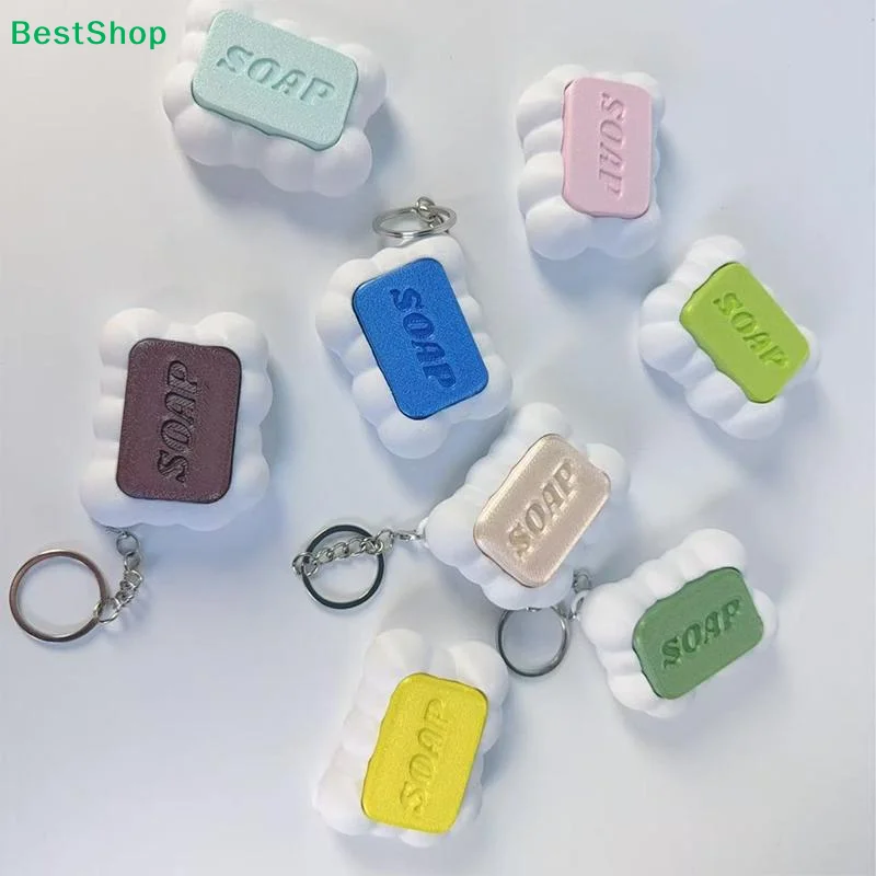 ✔Soap Button Keyboard Fidget Toy Creative 3D Printed Funny Decompression Keyboard Clicker Press-Type Relax Bag Pendant Keyring