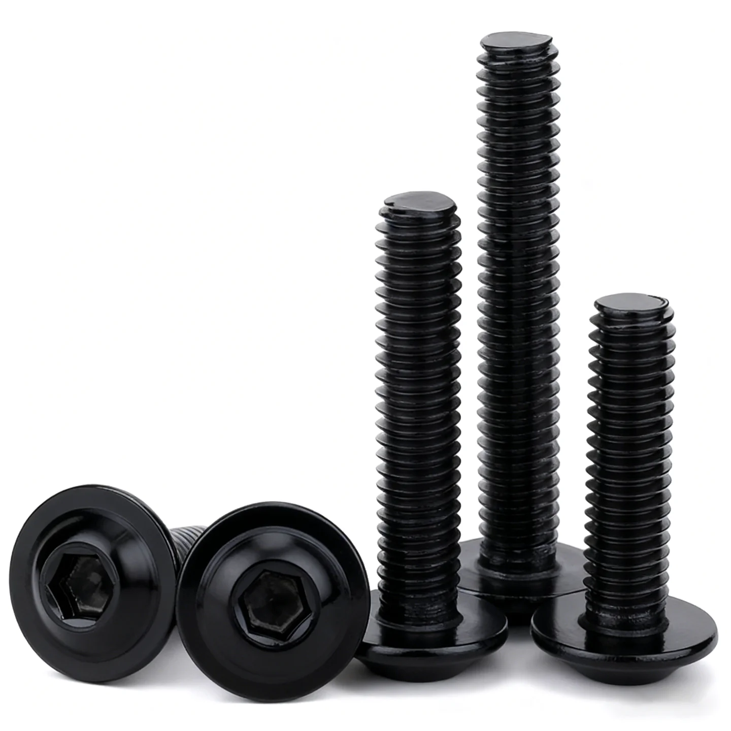 

20 шт. 10,9 большая плоская головка с подкладкой черный круглый Винт GB7380.2 Внутренняя шестигранная с подкладкой круглая чашка M4M5M6M8M10