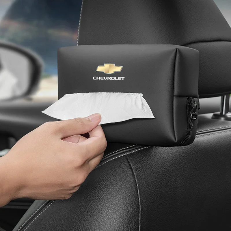 Leather Car Seat Back Tissue Box Storge Bag for Chevrolet Equinox Impala Cruze Tahoe Sail Traverse Malibu Captiva Accessories