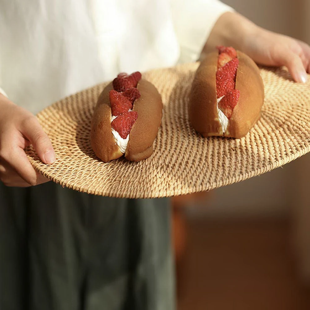 Тканые салфетки из ротанга, овальные круглые коврики для стола, нескользящий термостойкий коврик для столовых приборов, натуральный универсальный коврик для столовых приборов 30X40 см