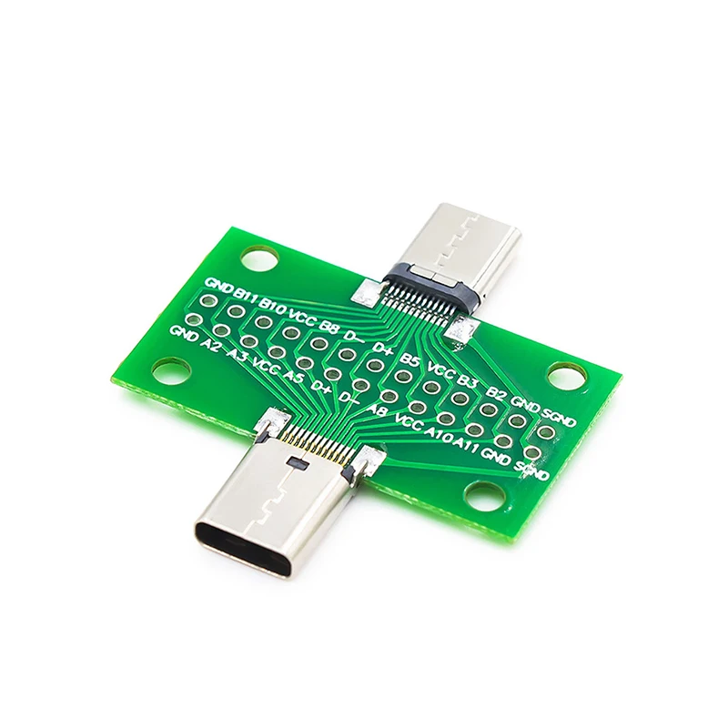 1Pcs Type-C Male to Female USB 3.1 Test PCB Board Adapter Type C 24P 2.54mm Connector Socket For Data Line Wire Cable Transfer
