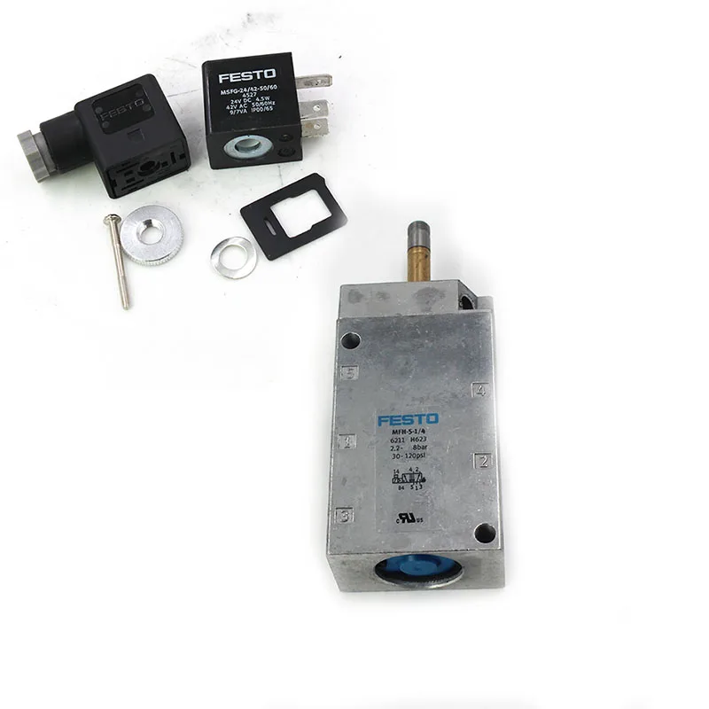 Festo MFH-5-1/4 Air Solenoid Valve,5/2,Spring Return,Monostable,2.2-8 Bar,G 1/4