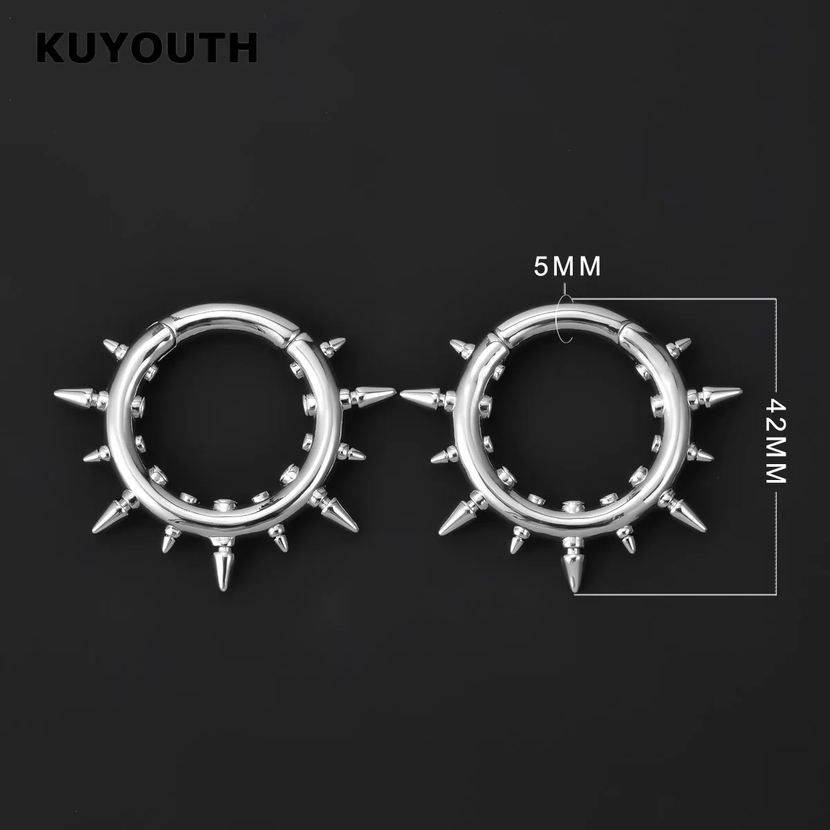 KUYOUTH Ear Weight Hanger Round calibri espansori rame orecchino Piercing gioielli per il corpo 2 pezzi