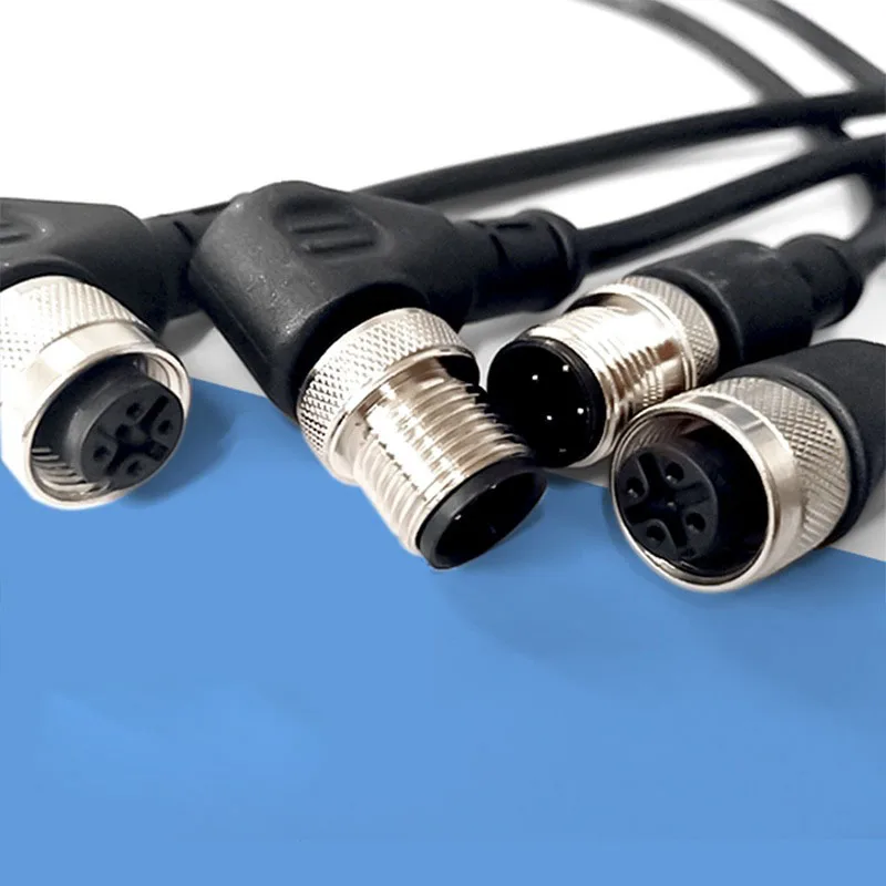 M12 4 5 8 12 Pin Aviation Plug with Wire Industrial Waterproof IP67 Pure Copper Male Female Sensor Connector Connection Line