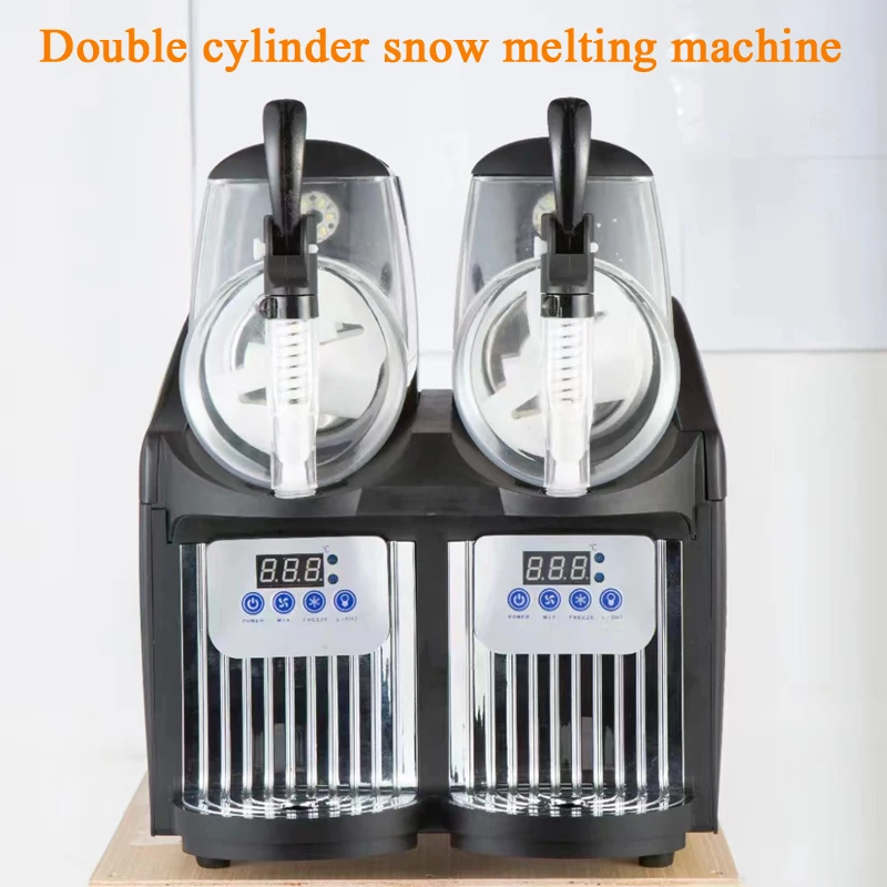 Commercial Frozen Drink Slush Machine 2 X15L Smoothie Slushy Maker 2 Cylinder Snow Melting Tank Ice-Cool Juice Dispenser