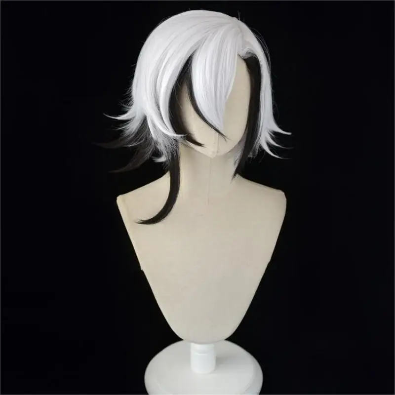 Game Genshin Impact Arlecchino Cosplay Wig Colour Mixture Short Hair Heat Resistant Synthetic Halloween Party Accessories Props