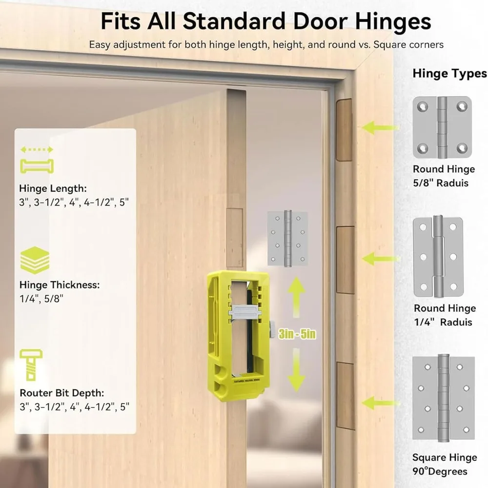 Practical Plastic Door Hinge Jig Adjustable Portable Door Hinge Router Template Square Door Hinge Mortiser Woodworking