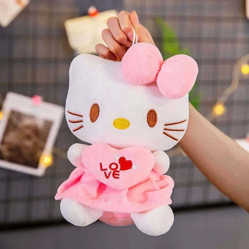 55cm Sanrio Anime Kawaii Hello Kitty Plush Toy Pink Bowknot Dress Peluche Doll Cute Decorate Pillow Children Birthday Xmas Gifts