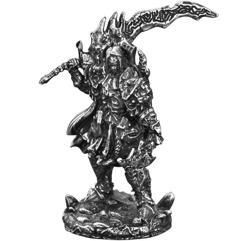 Metal Warrior Knight Action Figure, Desktop Game Chess Piece Car Ornament, Home Decor Collectible Gift for Men War Enthusiast