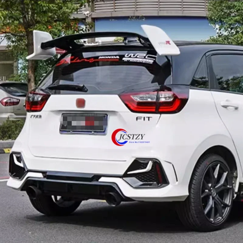 For Honda Jazz Fit Spoiler 2020 2021 2022 2023  ABS Material Car Rear Wing Primer Color Rear Spoiler