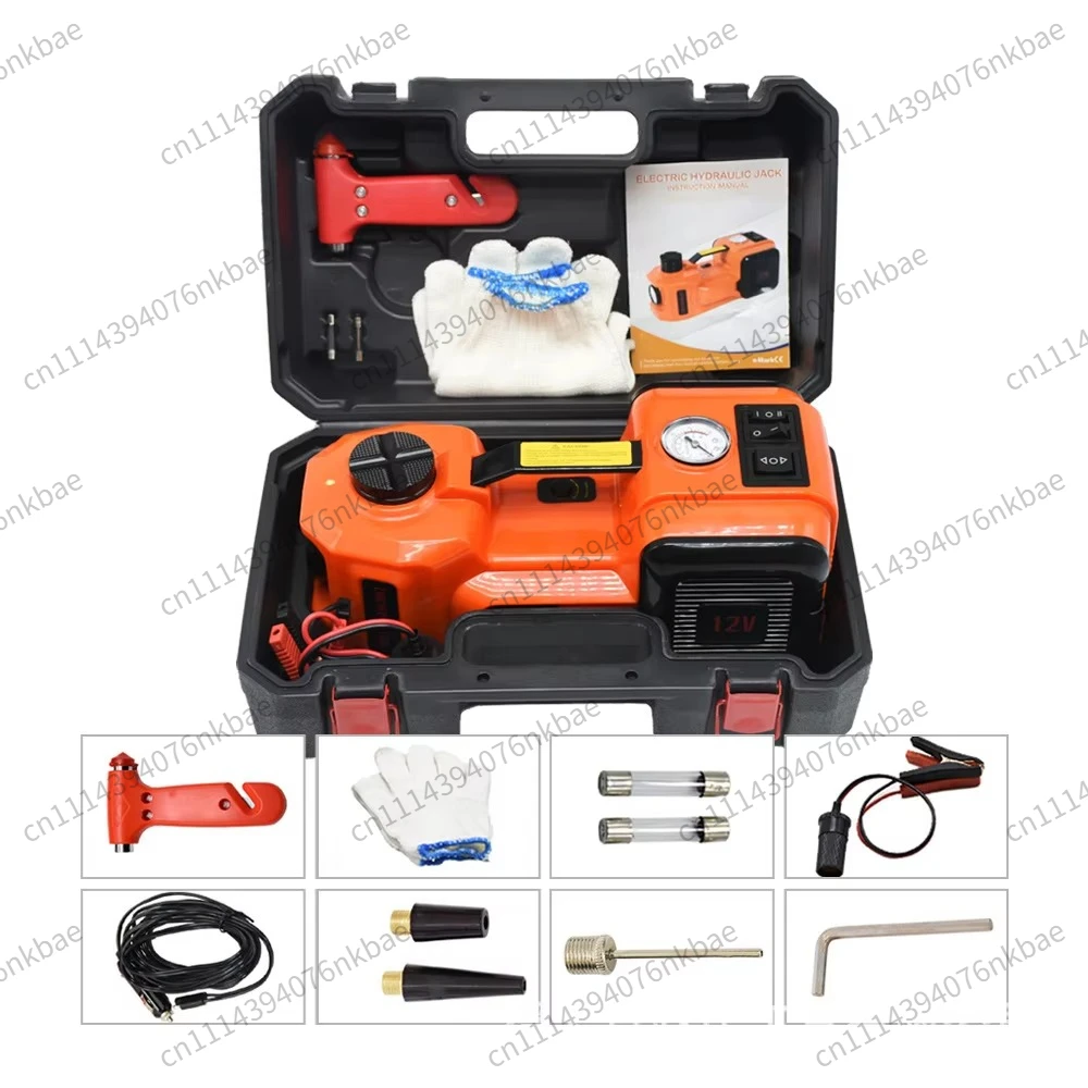 12V Off-Road Electric Hydraulic Car Jack,3-in-1 Tire Changing Repair Tool with Built-in Inflation Pump for SUV Vehicle Emergency