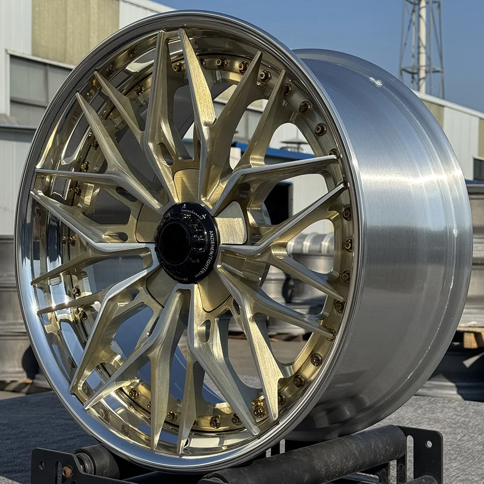 

Custom 2-piece Polished Lip Forged Wheels 5X112 5x114.3 Brushed Aluminum Alloy Racing Car Rims for Audi C8 Urus Gtr Nissan BMW