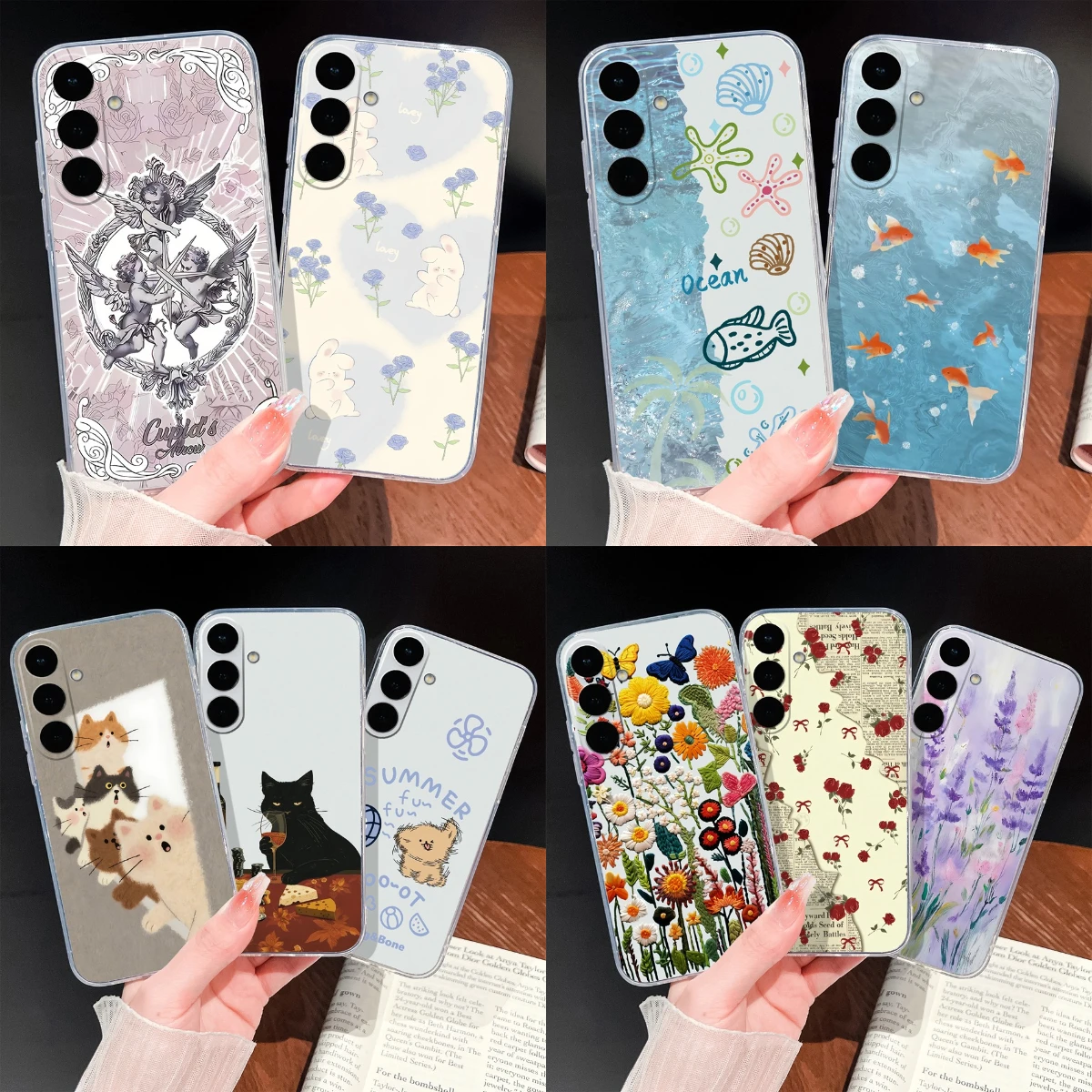 For Samsung Galaxy S26 FE Phone Case Sweet Girl Style Soft Transparent Silicone Shockproof Cover For Galaxy S26FE Anti Slip Capa