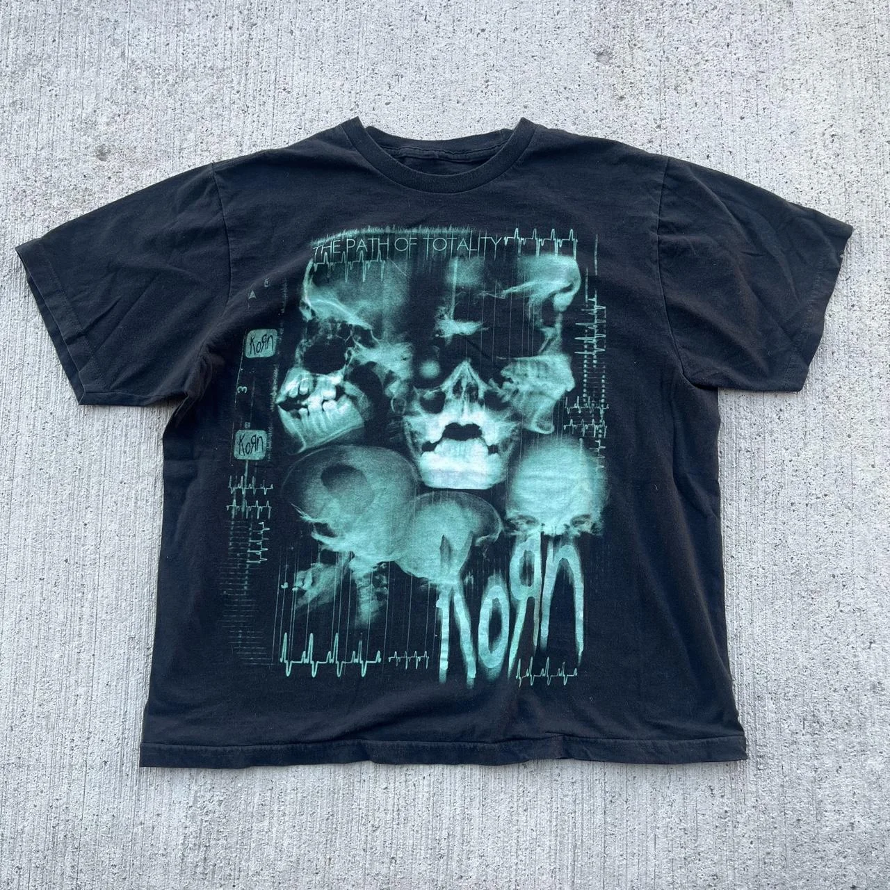 Korn Follow The Leader Cotton Printed T-Shirt Double-Sided Metal Band Tee Men's and Women's Oversize Couple Tee Tops
