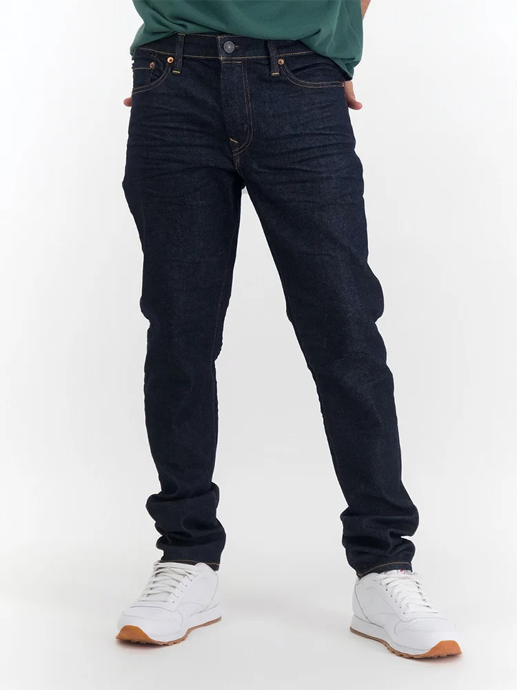 

Slim Fit Original Blue Jeans Men's Pants Fashionable Versatile Soft Elastic Dark Color mid Waist Jeans Casual Style