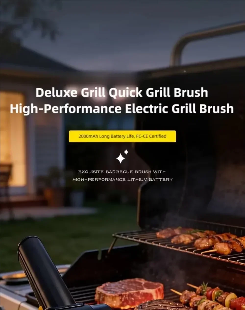 spazzola elettrica per barbecue ricaricabile per pulizia griglia BBQ