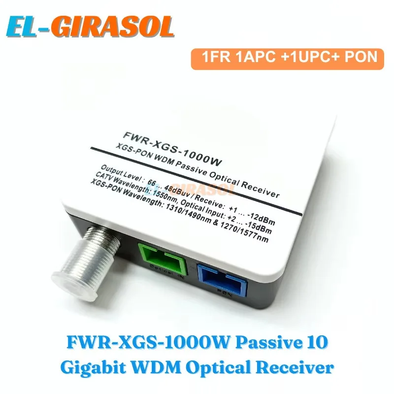 Optical Receiver FWR-XGS-1000W Passive 10 Gigabit WDM SC/APC SC/UPC One RF Port With WDM 1310/1490&1270/1577nm GPON EPON FTTH