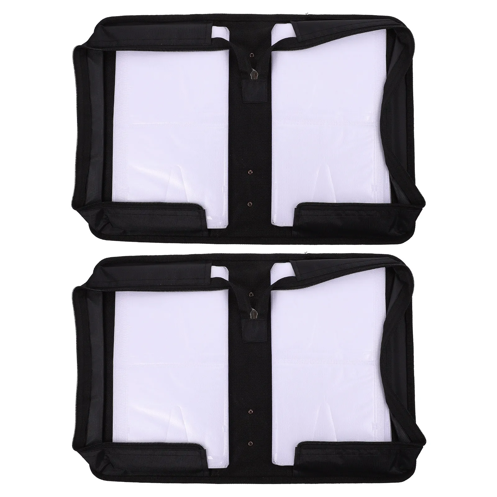 2Pcs Large Capacity Cd Storage Bag PU Material Zipper Closure Dust Scratch Proof Portable Disc Holder for Home Car Travel