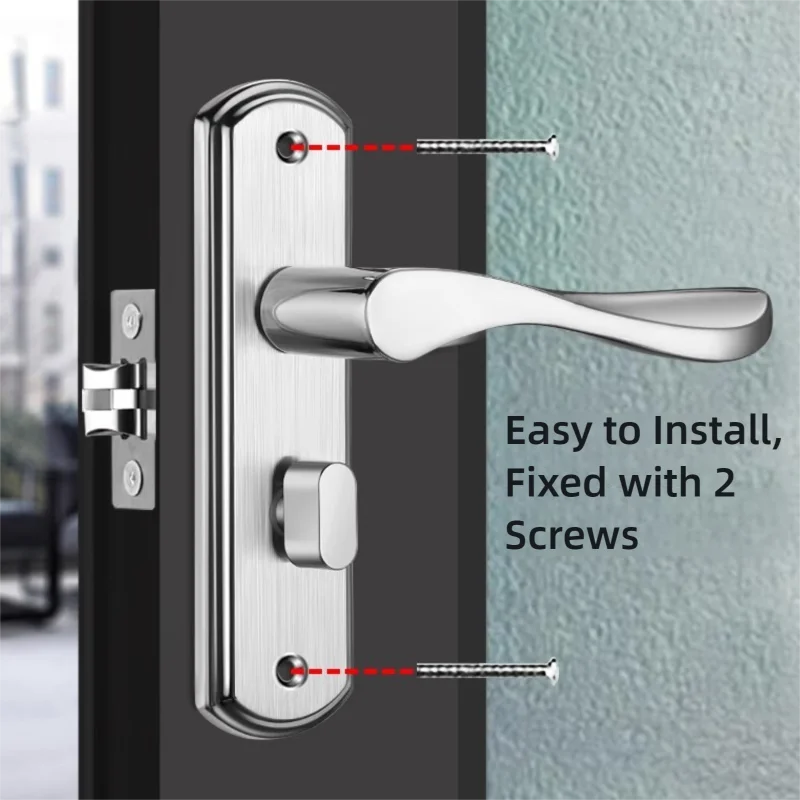 قفل باب الحمام من الفولاذ المقاوم للصدأ بدون مفتاح، مقبض قفل غرفة النوم، قفل باب الحمام، قفل باب الغرفة الداخلية، قفل الحمام