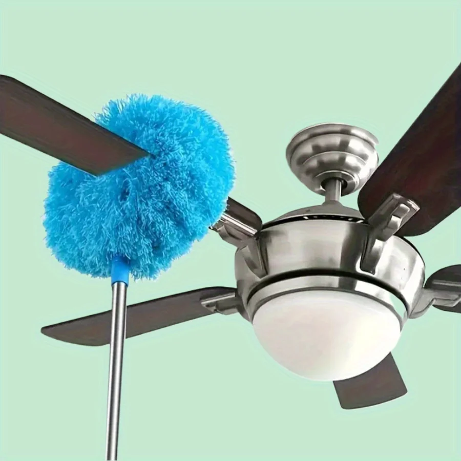 2pcs Washable ceiling fan cleaner with extendable microfiber duster - perfect for high ceiling fans, furniture, blinds, and cars