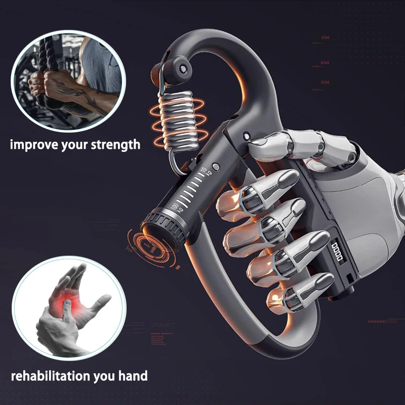 10-100Kg Adjustable Grip Strength Device For Fitness Rehabilitation Training, Wrist Strength Counting For Muscle Exercise