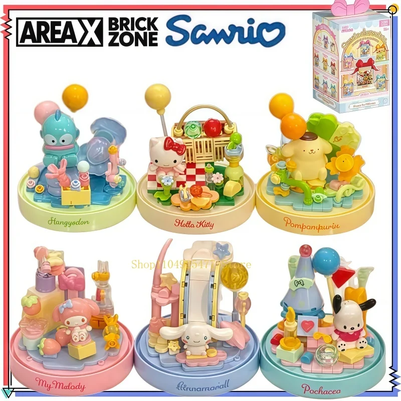 AREAX Sanrio Bausteine Hello Kitty Kuromi My Melody Pudding Dog Big Ear Hobbies Puzzle Montage Spielzeug Geburtstagsgeschenk für Frauen