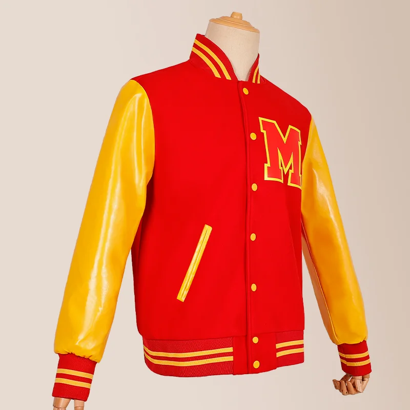 Tenue de cosplay Michael Jackson pour hommes, veste bomber de style preppy, maillot de baseball, pour spectacles sur scène et usage quotidien décontracté.