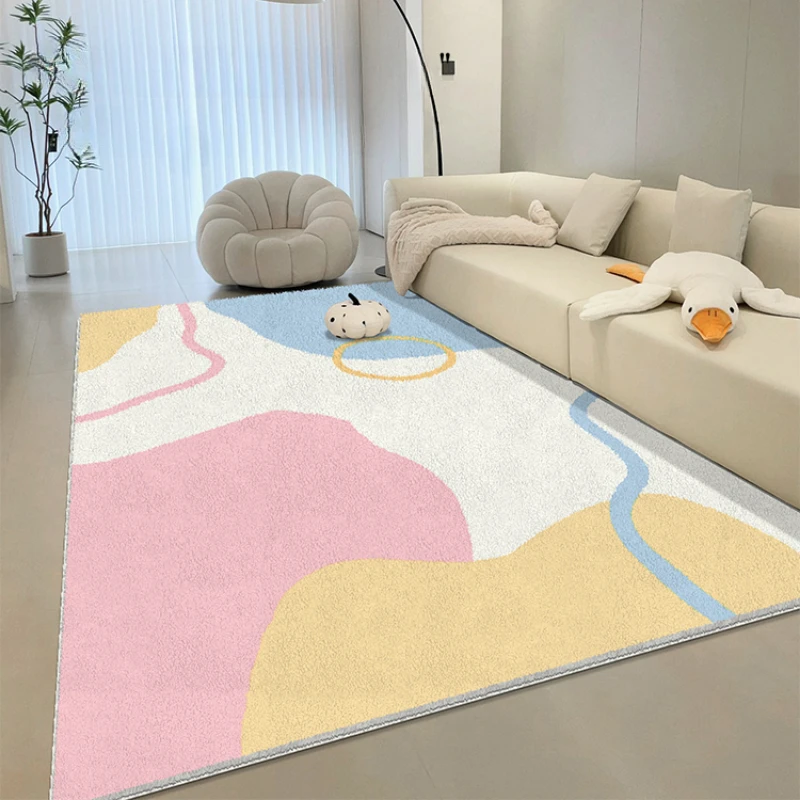 Light Luxury Simple Thick Plush Rug Home Room Carpets Bedroom Bedside Carpet Large Area Living Room Rugs Soft Washable Floor Mat