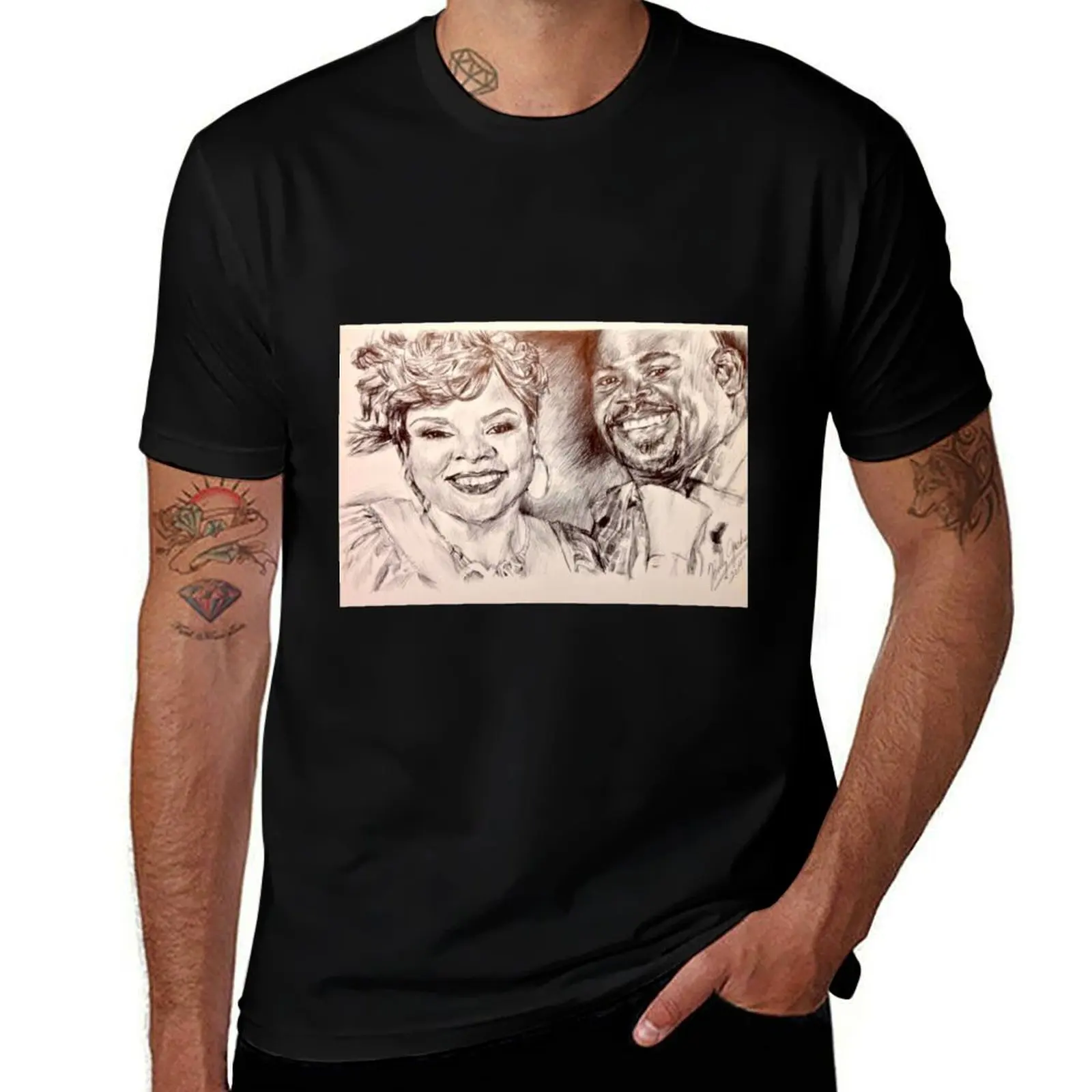 

DAVID & TAMELA MANN T-Shirt Plus Size Loose Short Sleeve Top