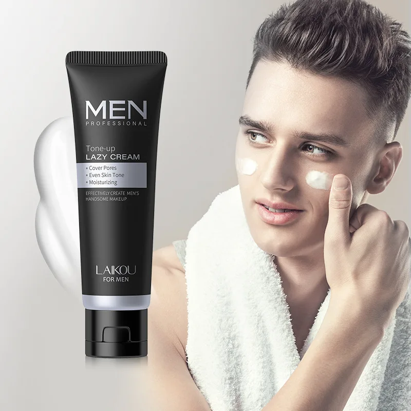 

50g LAIKOU Men'S Lazy Cream Invisible Pores Oil-Control Natural Concealer Skin Primer Base ​Makeup BB Moisturizing Cream