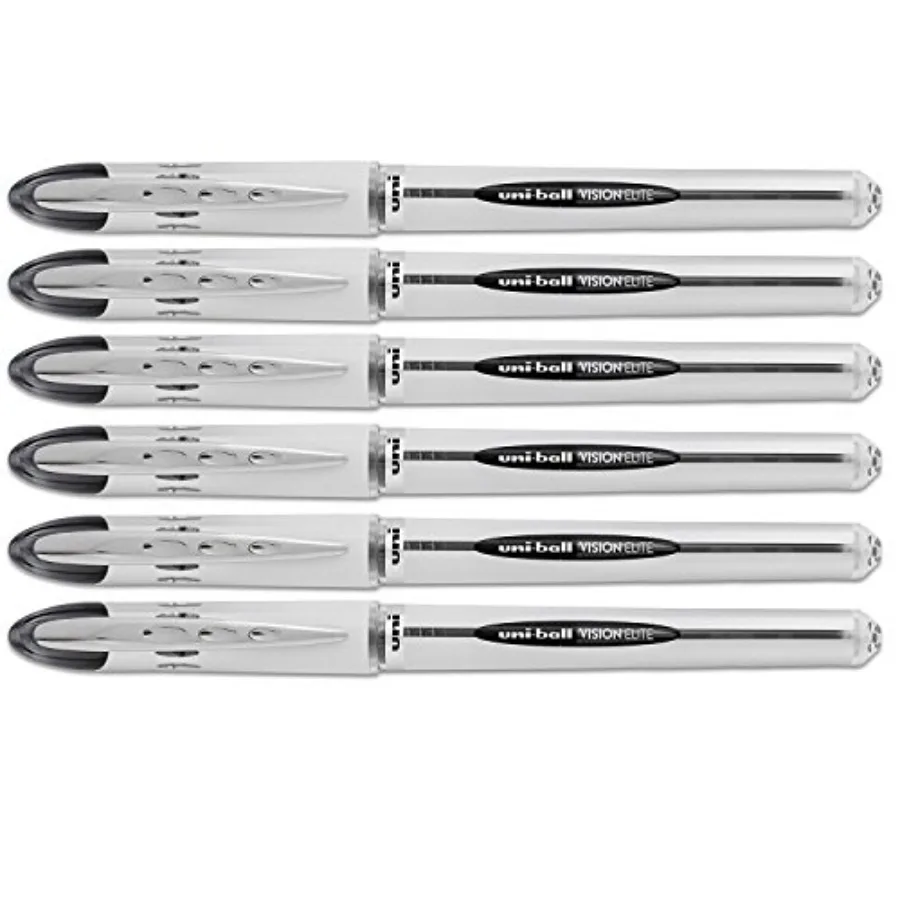 

uniball Vision Elite Stick Bold Point Roller Ball, 6 Black Ink Pens 61102