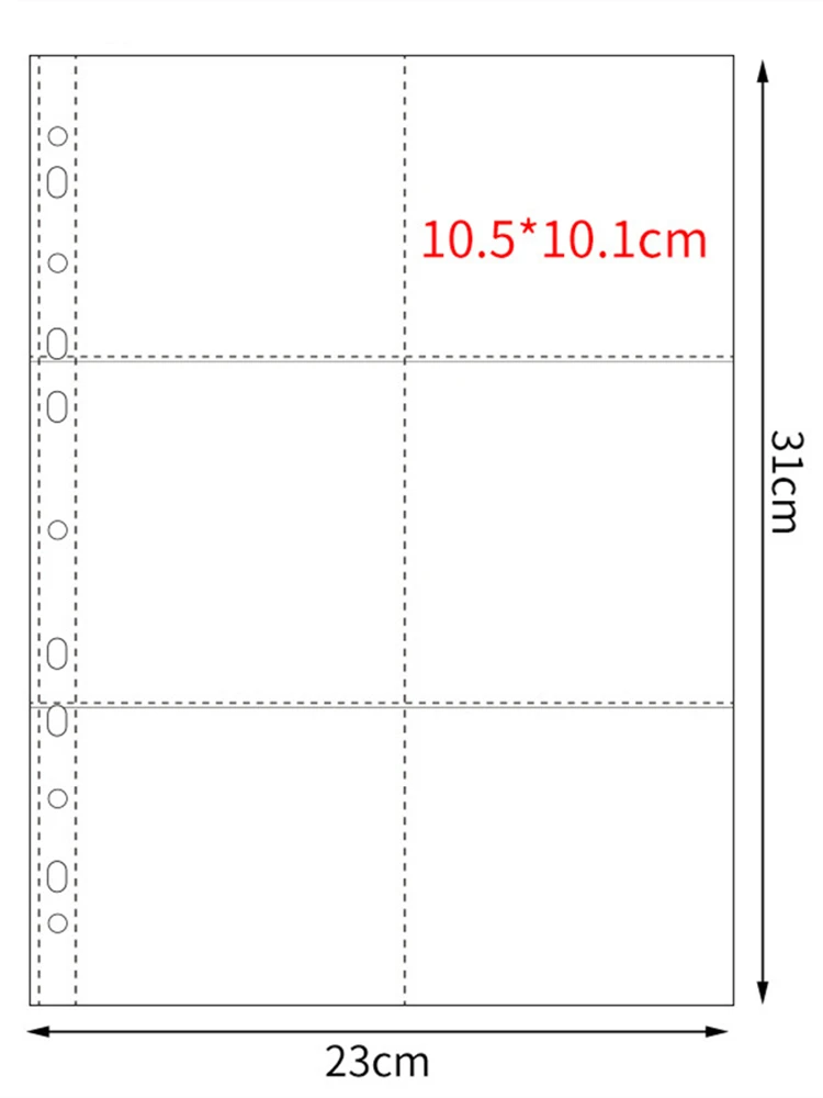 11-Loch A4 Bindereinlagen 10er-Pack Multi-Gitter für Foto Karten Postkarten Münzsammlung Scrapbook Album