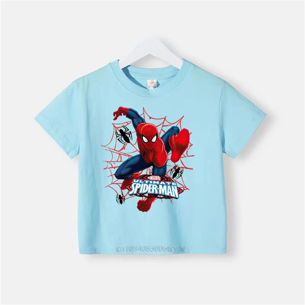 Summer Superhero Kids Baby round neck Cotton T-shirt Boys Girls Spiderman Short sleeved summer fashion casual top clothing