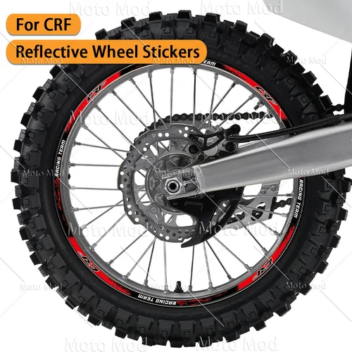 Para Honda CRF 450 crf 250 l crf 300L 450x450r 250r 250f 150l 230 pegatina reflectante para rueda de motocicleta llanta calcomanía cinta de raya de cubo