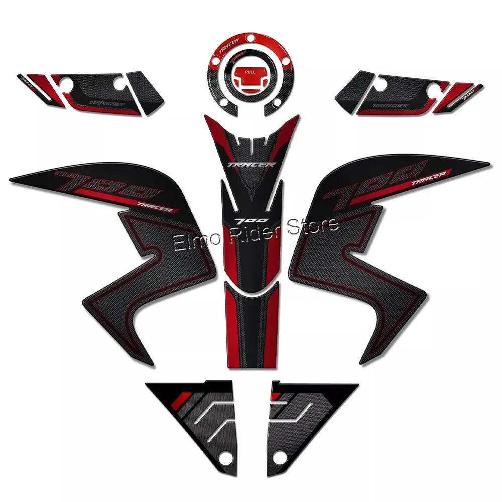 Voor Yamaha Tracer 700 2016-2019 Rood 3d Gel Hars Sticker Brandstoftank Bescherming Tracer 700 Accessoires Sticker