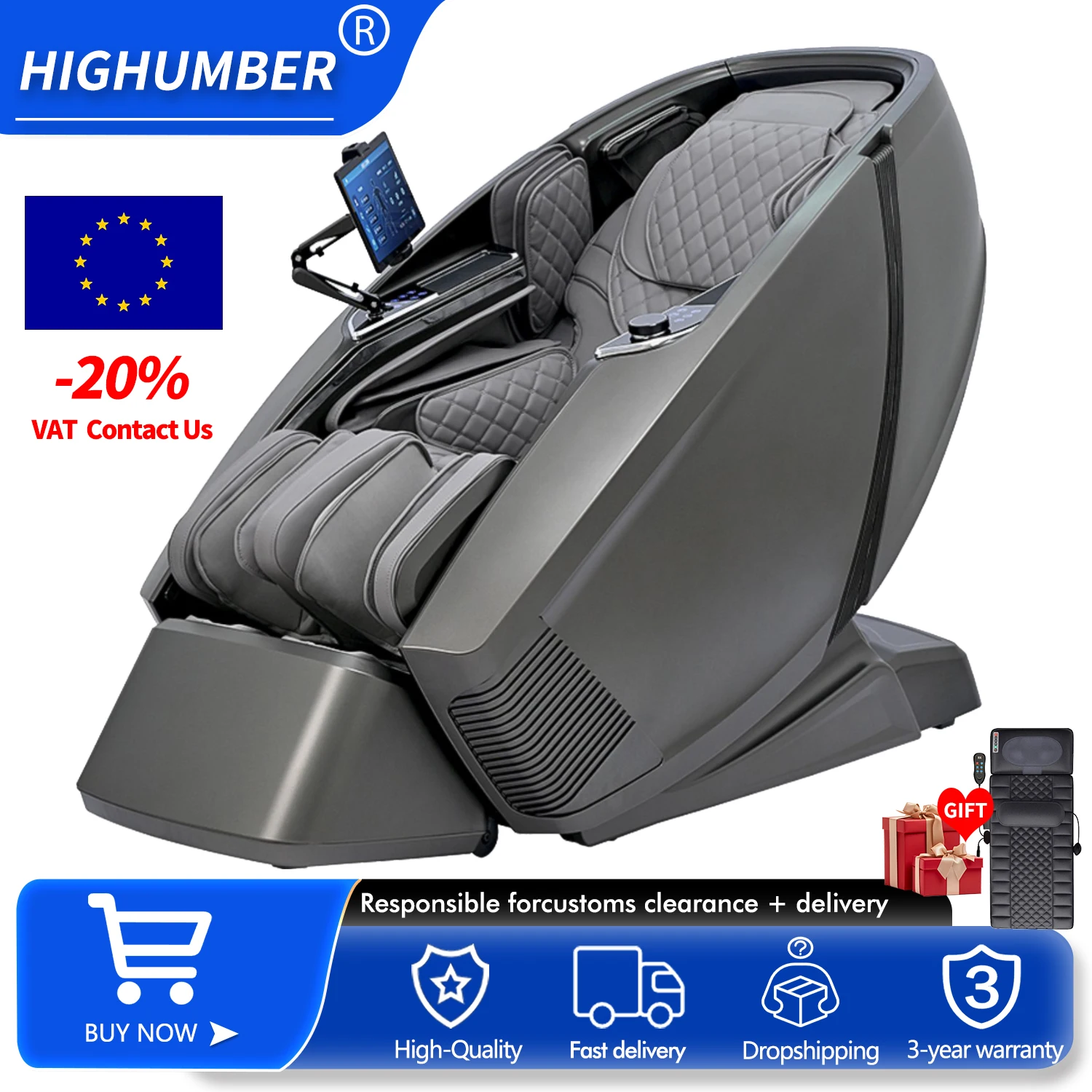 

3 Year Warranty 4d Massage Chair Zero Gravity SL-Track Full Body Airbag 3D Thai Stretch Heat AI voice Office Chair Massage Sofa