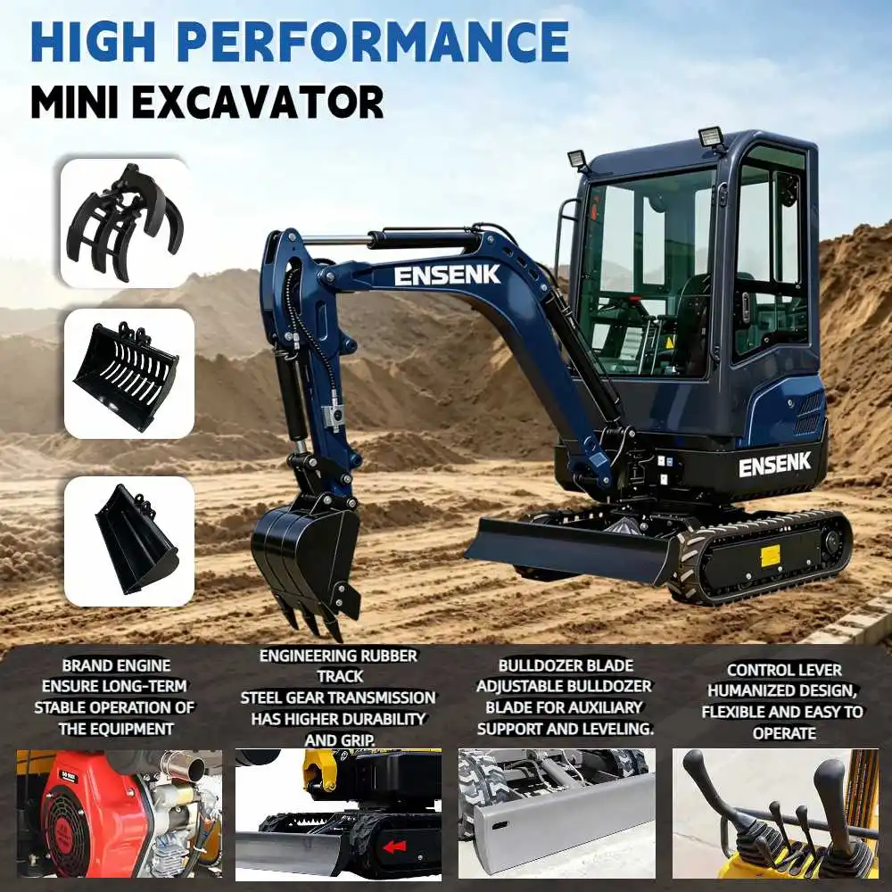 

1.5Ton to 2.0Ton Mini Excavator Yanmar Engine EPA/Euro5 Diesel Machine Multifunctional Trenching Farming Equipment Europe