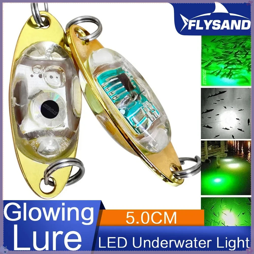 FLYSAND High Brightness Deep Underwater LED Squid Fish Lure Light 5cm Fishing Accessories for Night Fishing