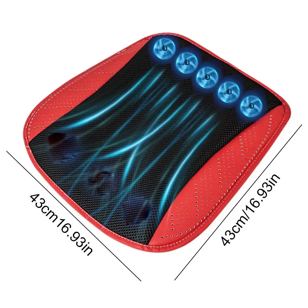 Car Seat Ice Silk Cooling Pad Car Seat Cushion Summer Cooling Ventilation Seat Pad with USB Fan Breathable Cooling For Home Car