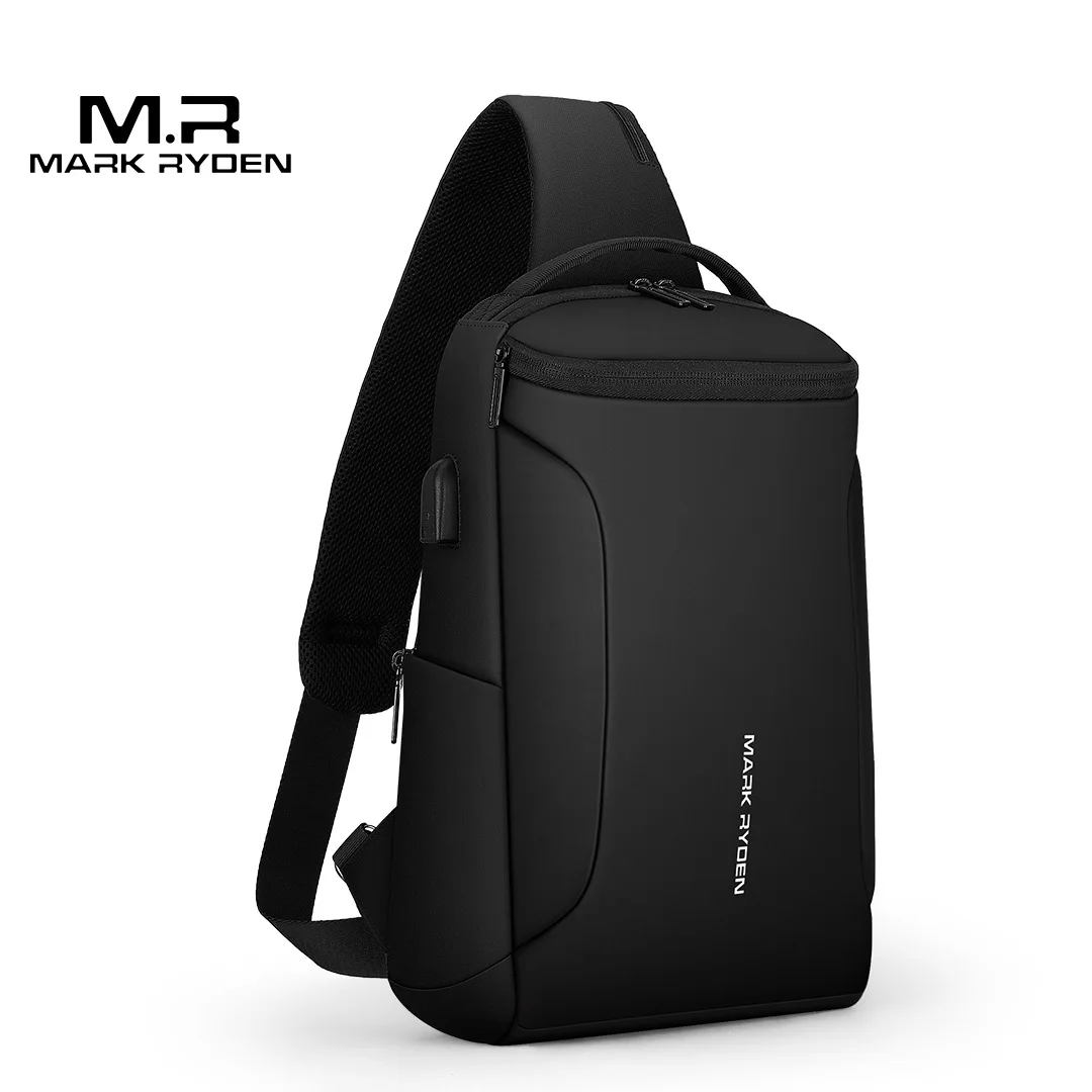 MARK RYDE Männer Umhängetasche 12 zoll iPad Schulter Messenger Taschen Männlichen Wasserdichte USB Aufladen Sling bolso Brust tasche für mann