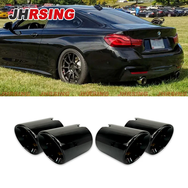 Top Performance Black 70MM Inlet Stainless Steel Tailpipe Car Exhaust Tip Universal Fitment Single Outlet Decorative