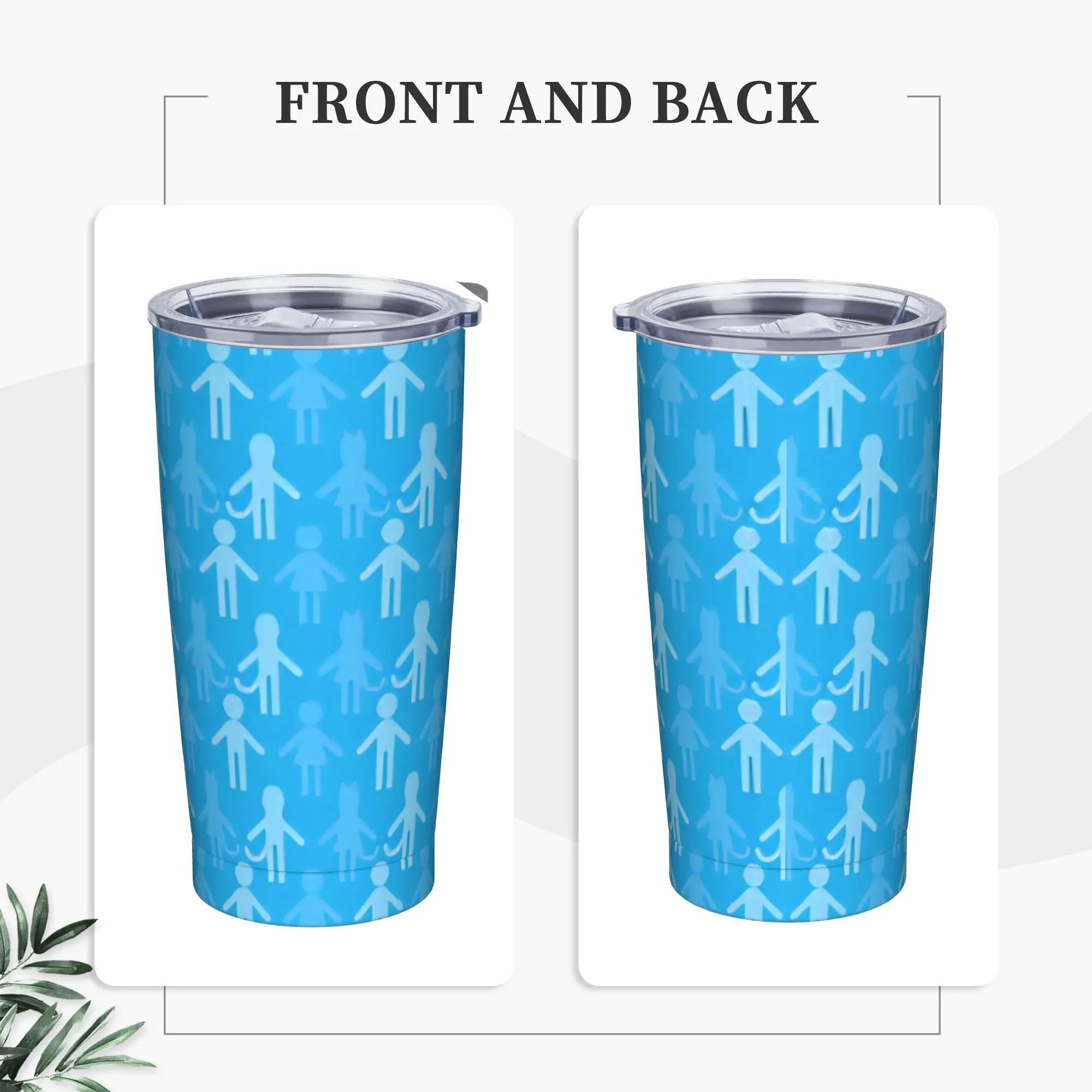 Blue Tomodachi Life Gaming Tumbler Vacuum Insulated  Thermal Cup Vacuum Flask Office Home Mugs Water Bottle, 20oz