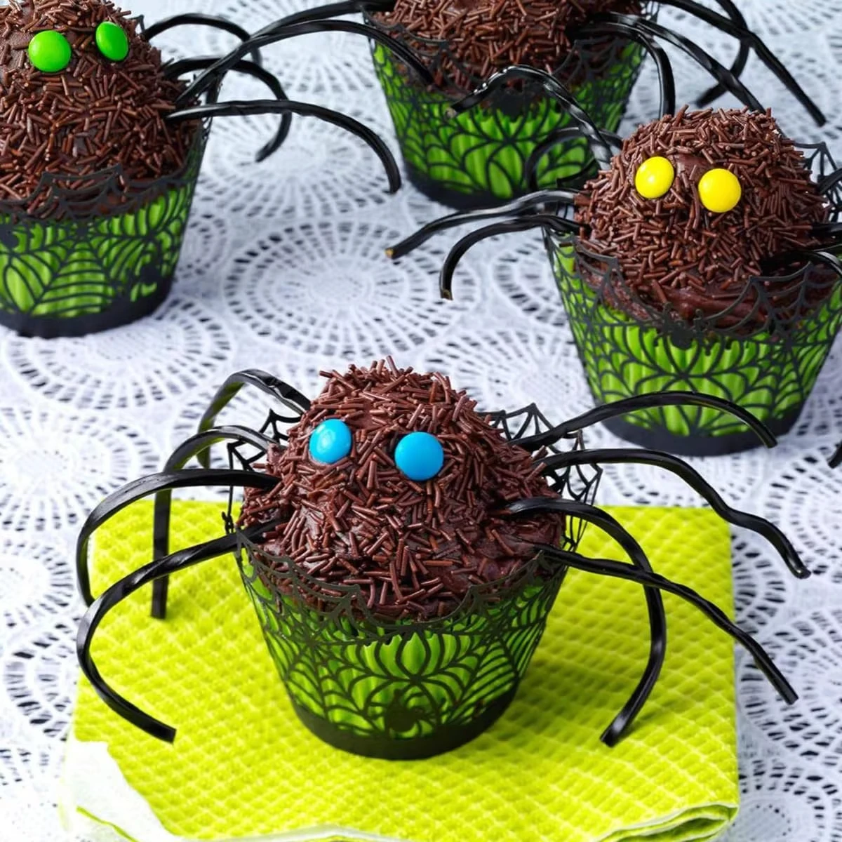 12/24 Pcs Halloween Cupcake Wrappers Black Spider Web Hollow Horror Liners Baking Cake Decoration Theme Party Supplies