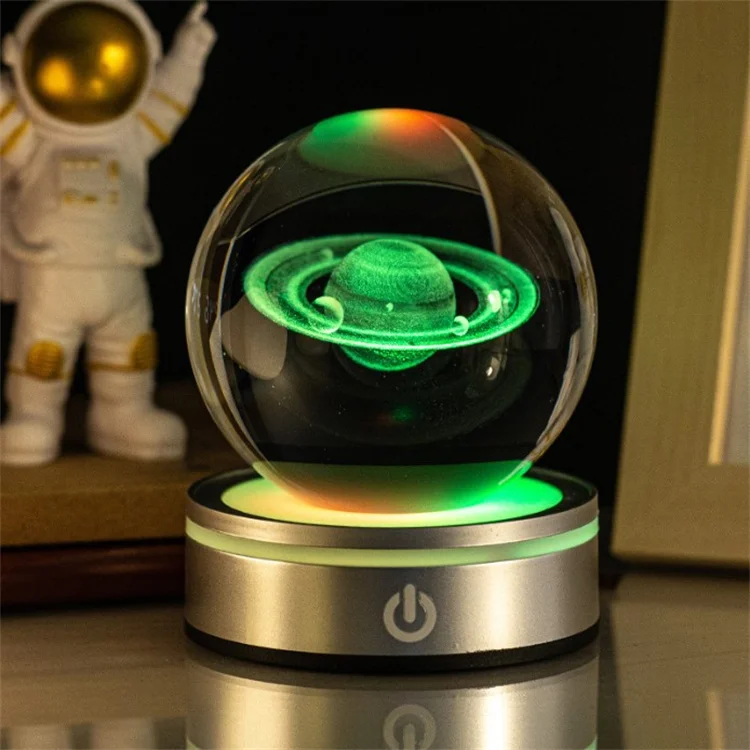 

Led Crystal Ball Night Lamp Bedroom Bedside Lamp Desktop Decoration With Round Silver Base Home Crafts