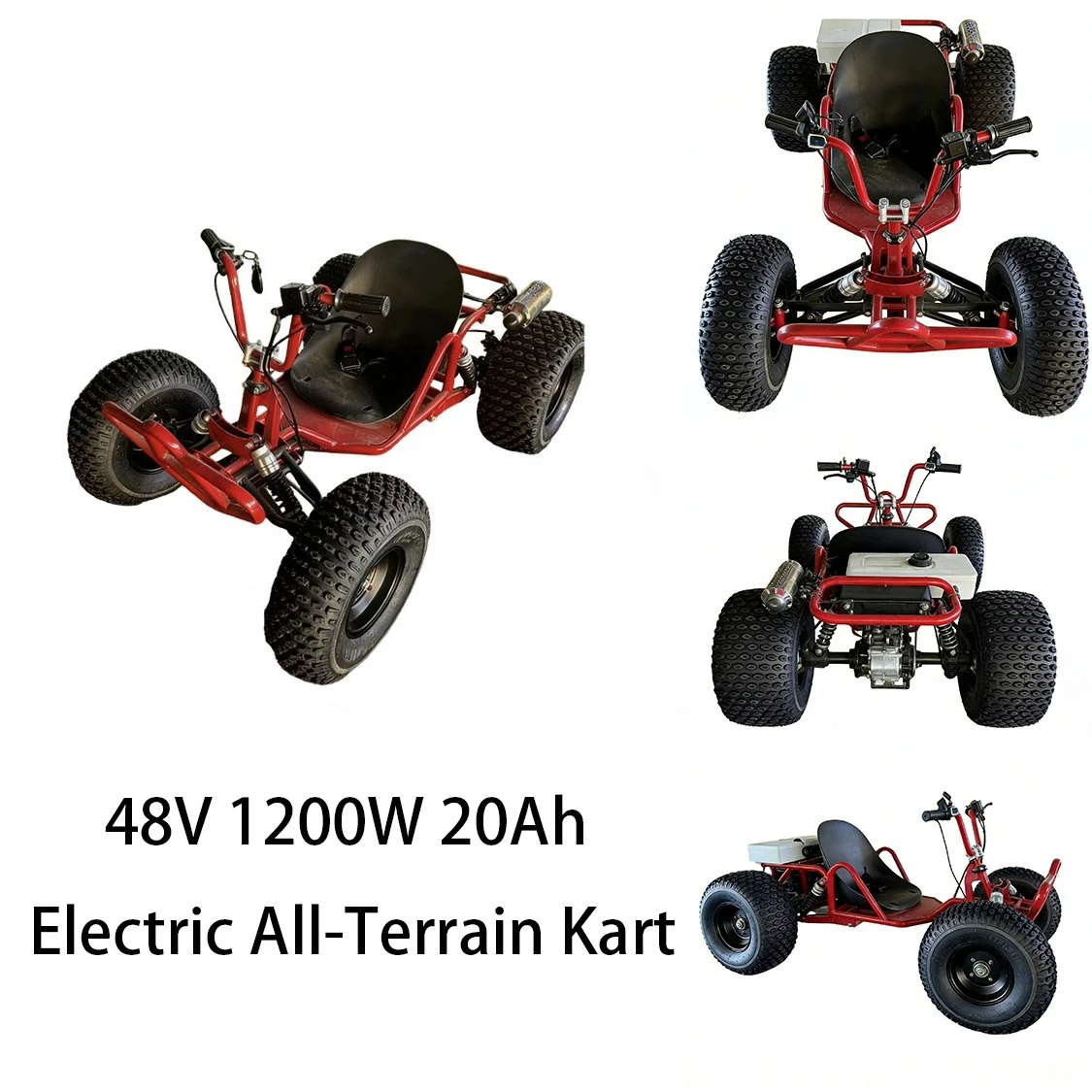 

48V 1200W 20Ah electric all-terrain kart with hydraulic disc brakes, load capacity 300kg