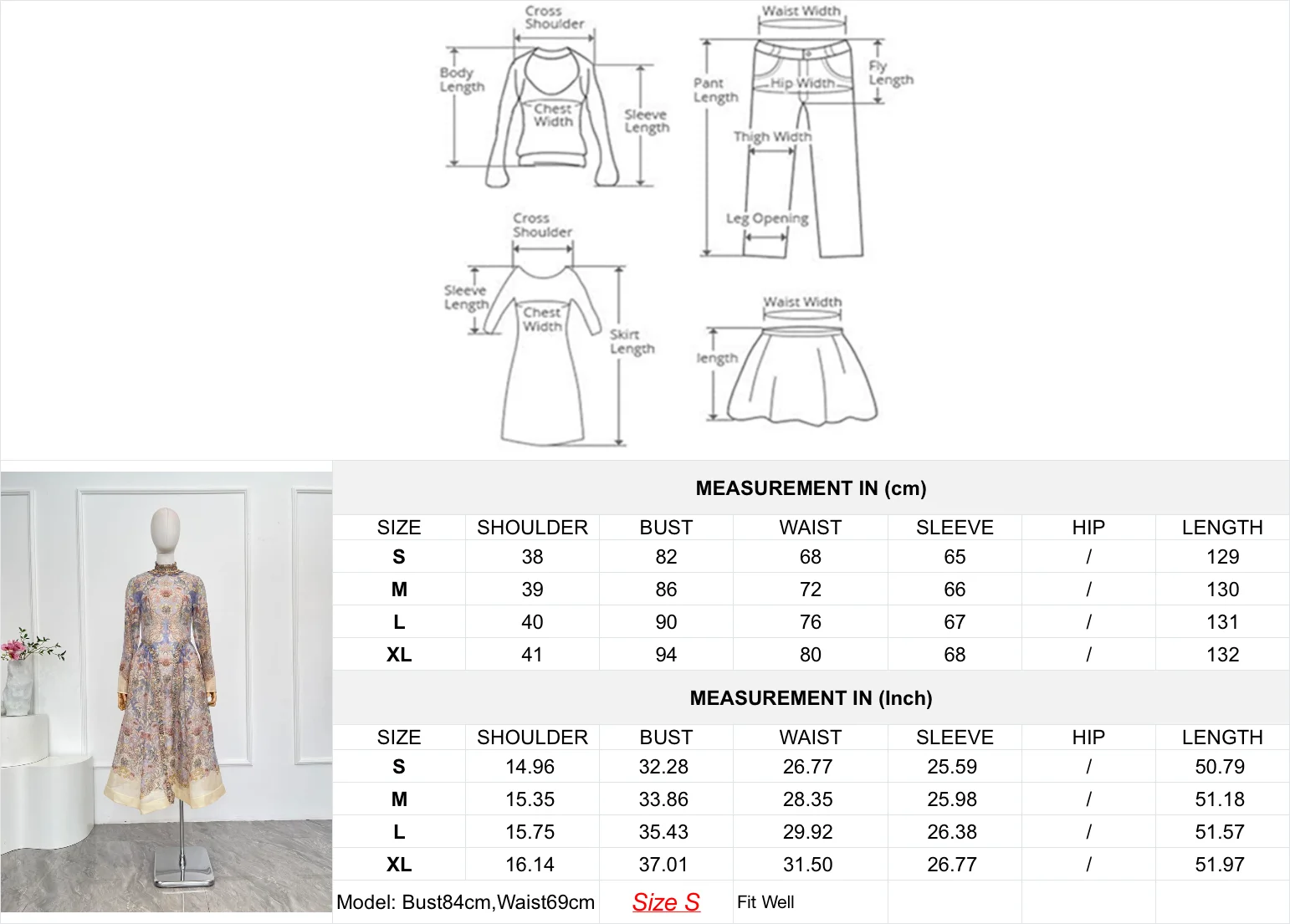 Vestido midi con cuentas y cuello levantado de manga larga con estampado floral violeta elegante de otoño e invierno para mujer