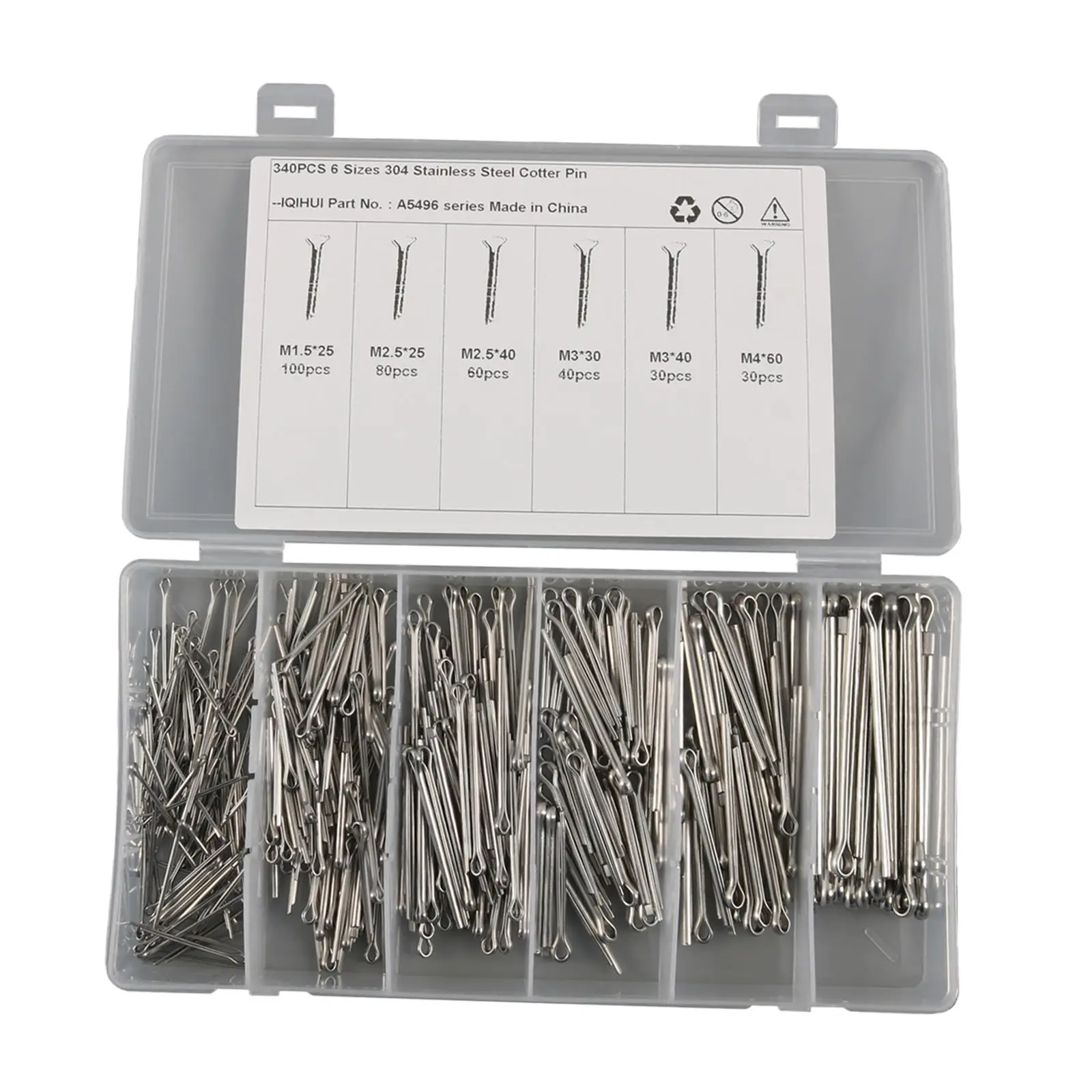 6 Sizes 340 304 Stainless Holds Pins or Castle Nuts Cotter Pin Assortment, Automotive Lawn Equipment