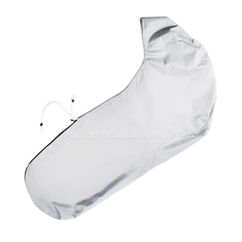 600D Grey Waterproof 6-225HP Full Outboard Motor Engine Boat Cover  Anti-scratch Heavy Duty Outboard Engine Protector