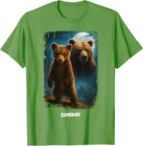 Somiedo Bär Lustiges Tierliebhaber-Bären-T-Shirt Y2k Camping Grafik Ästhetische Kleidung Humor Weiches Baumwoll-T-Shirt Kurzarm Geschenk – Detail 11