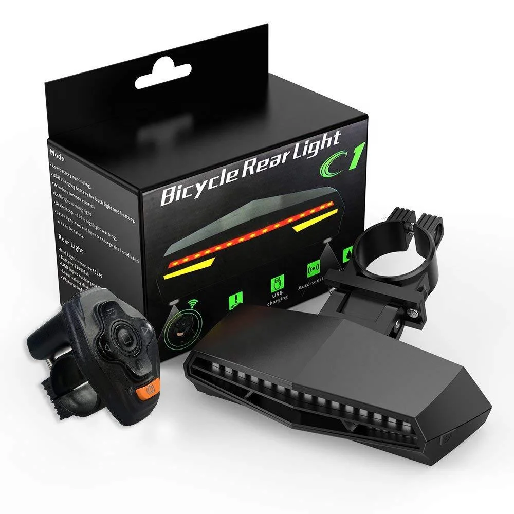 

Promotional Riding Equipment Waterproof Wireless Remote Control Bike Light USB Recharge Bike Tail Light